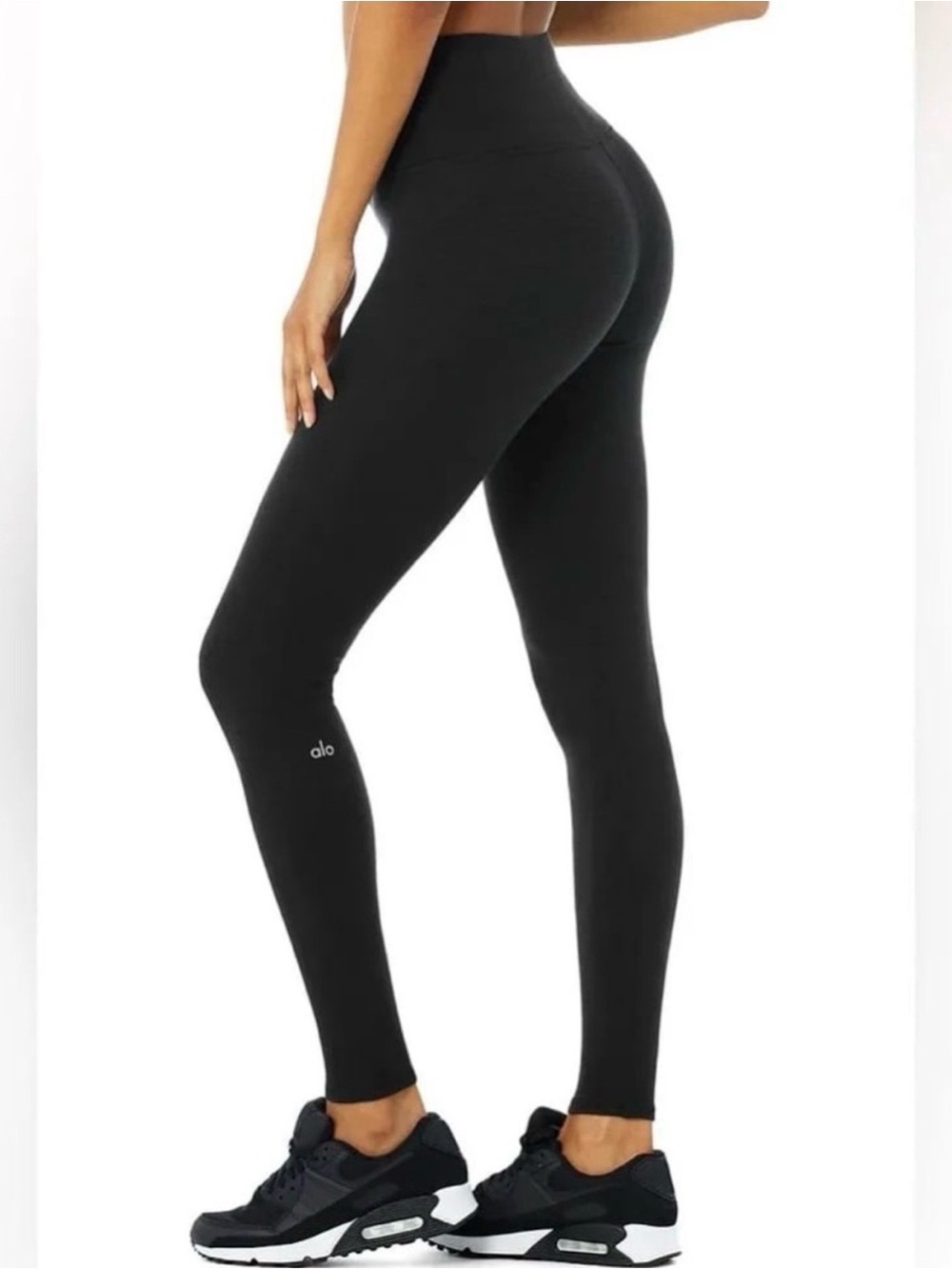 ALO Yoga Black High-Rise Waffle Leggings